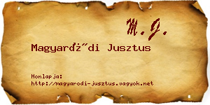 Magyaródi Jusztus névjegykártya
